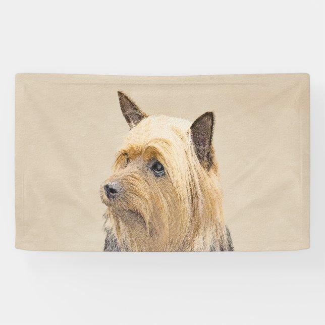 Silky Terrier Painting - Cute Original Dog Art Banner (Horizontal)