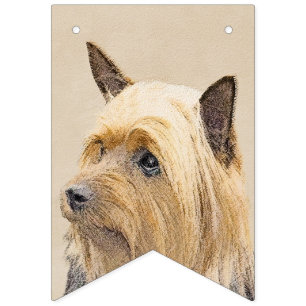 Silky Terrier Painting - Cute Original Dog Art Bunting