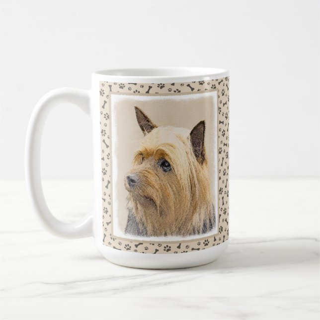 Silky Terrier Painting - Cute Original Dog Art Coffee Mug (Left)