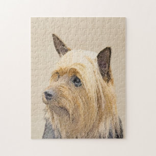 Silky Terrier Painting - Cute Original Dog Art Jigsaw Puzzle