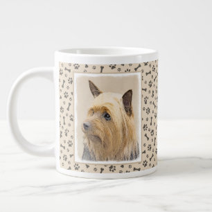 Silky Terrier Painting - Cute Original Dog Art Large Coffee Mug