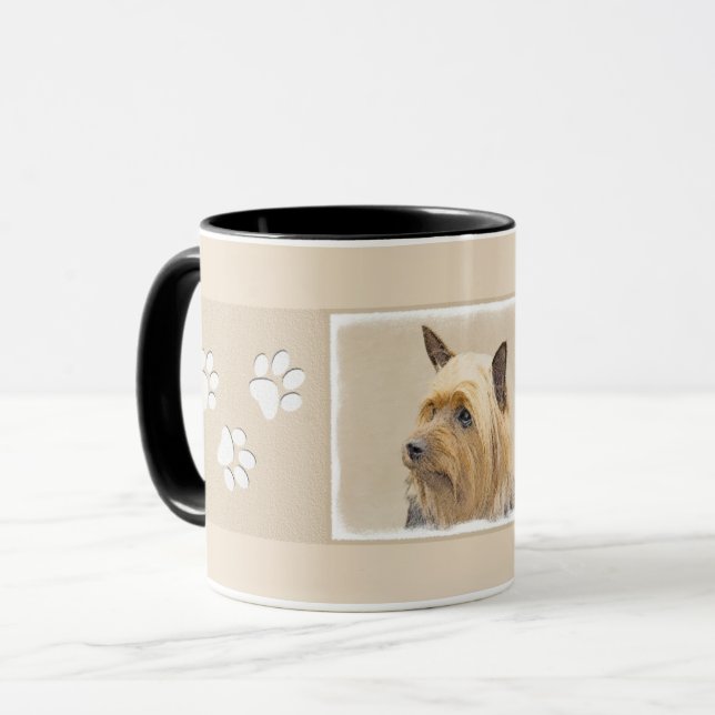 Silky Terrier Painting - Cute Original Dog Art Mug (Front Left)