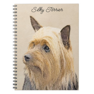 Silky Terrier Painting - Cute Original Dog Art Notebook