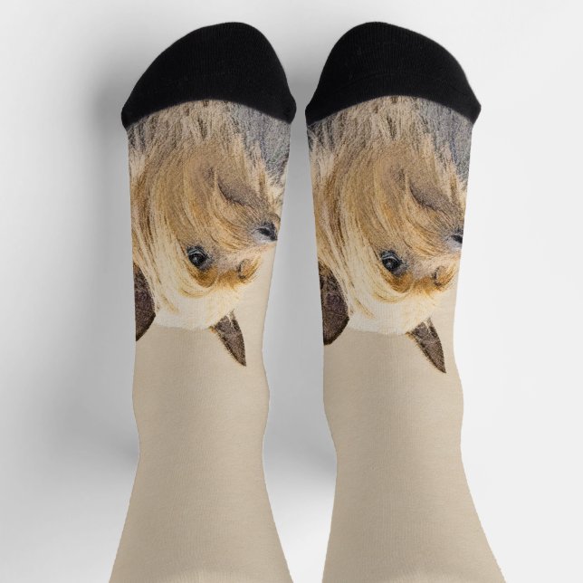 Silky Terrier Painting - Cute Original Dog Art Socks (Top)