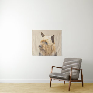 Silky Terrier Painting - Cute Original Dog Art Tapestry