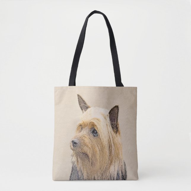 Silky Terrier Painting - Cute Original Dog Art Tote Bag (Front)