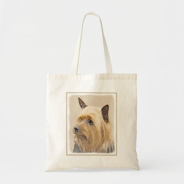 Silky Terrier Painting - Cute Original Dog Art Tote Bag (Front)