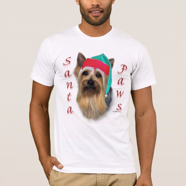 Silky Terrier Santa Paws T-Shirt (Front)