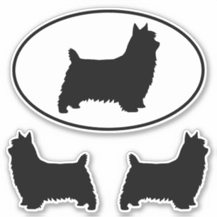 Silky Terrier Silhouettes Dogs Vinyl Sticker Set