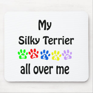 Silky Terrier Walks Design Mouse Mat