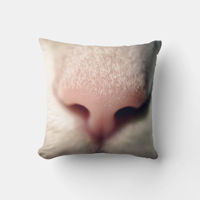 Silky White Kitty Pillow (Front)
