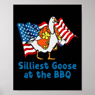 Silliest Goose At The Bbq American Flag Animal Poster