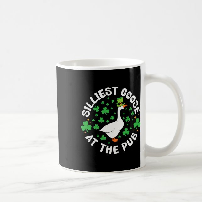 Silliest Goose At The Pub Funny Shamrock St Patric Coffee Mug (Right)