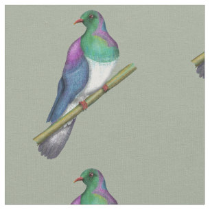 Sillvereye tauhou New Zealand bird Fabric