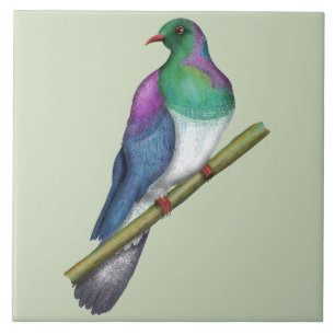 Sillvereye tauhou New Zealand bird Tile
