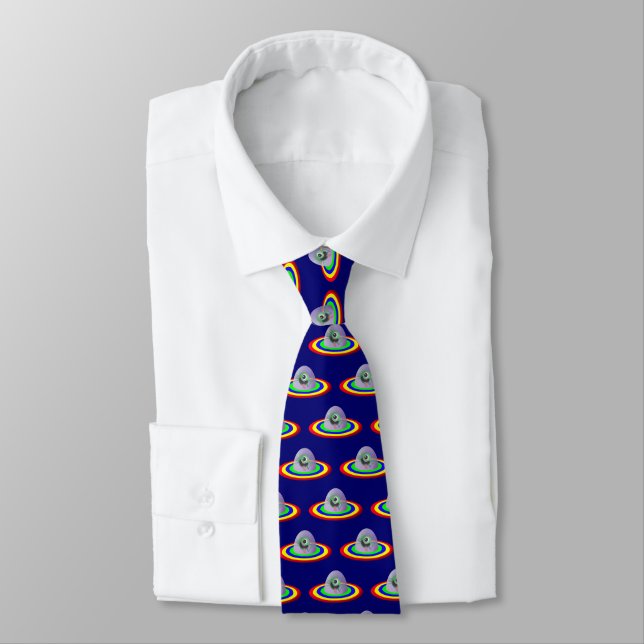 Silly Alien and Spaceship Tie (Tied)