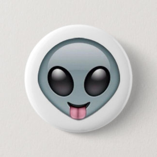 Silly Alien Emoji 6 Cm Round Badge