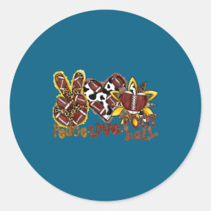 Silly American Peace Football Football Leopard Lov Classic Round Sticker