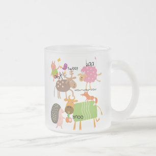Silly Animals Frosted Glass Coffee Mug