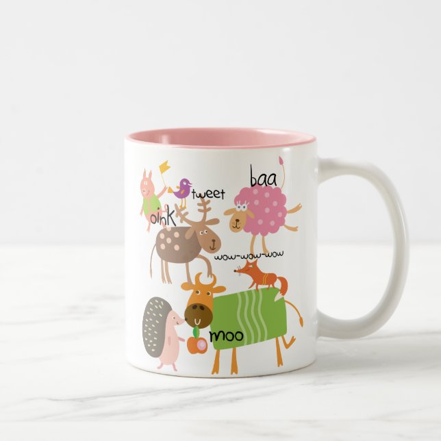 Silly Animals Two-Tone Coffee Mug (Right)