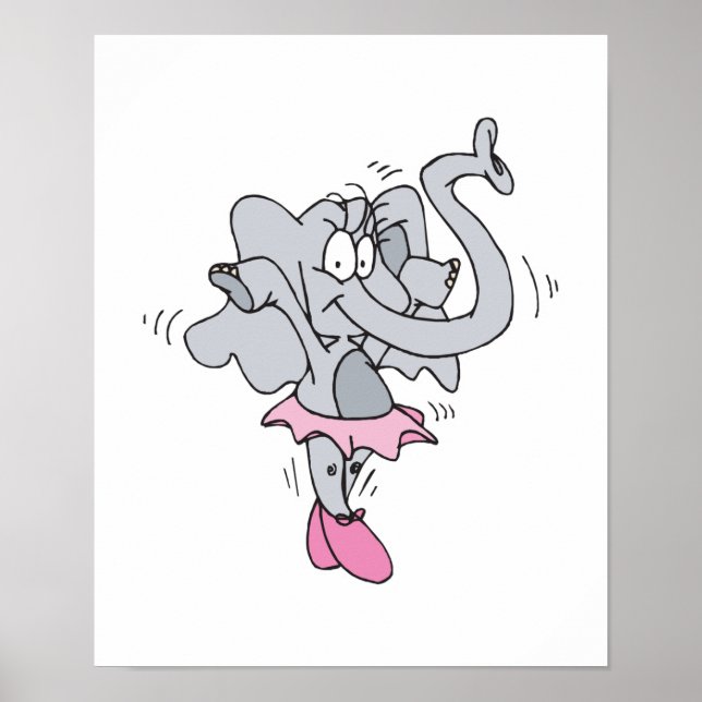 silly ballerina elephant poster (Front)