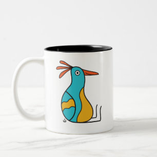 Silly Bird  Two-Tone Coffee Mug