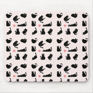 Silly Black Cats Mouse Mat