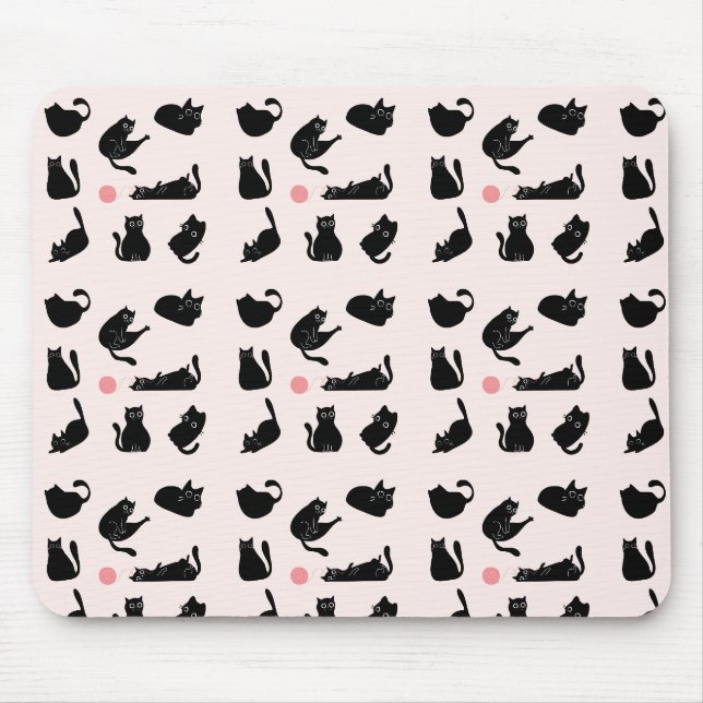 Silly Black Cats Mouse Mat (Front)