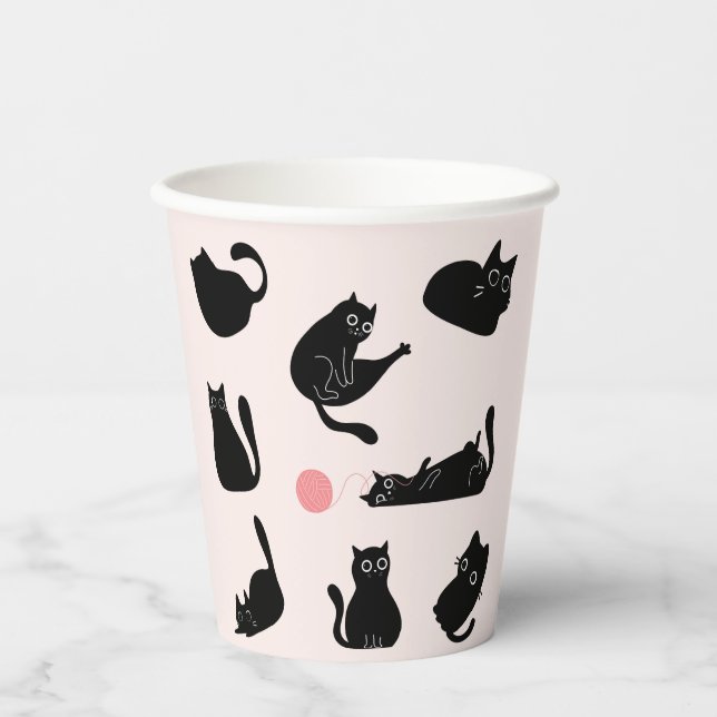 Silly Black Cats Paper Cups (Front)