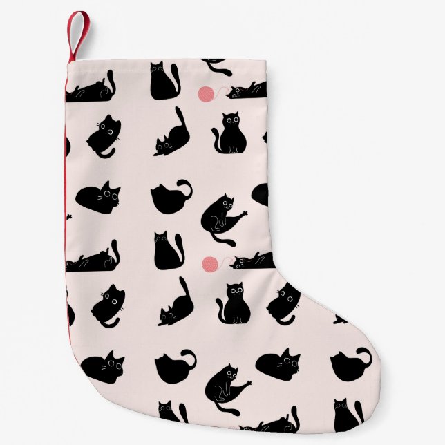 Silly Black Cats Small Christmas Stocking (Front)