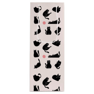 Silly Black Cats Wine Gift Bag