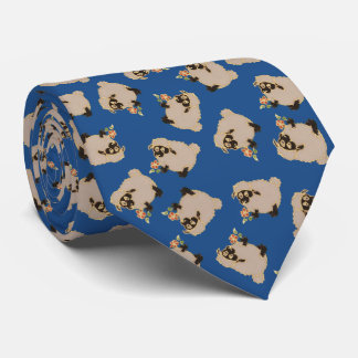 Silly Blackface sheep on blue background tie