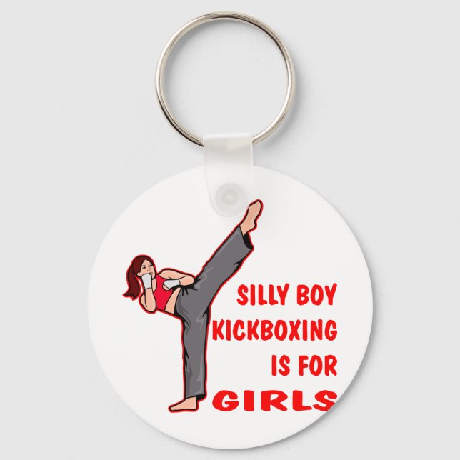 Silly Boy Kickboxing Is For Girls Key Ring (Front)