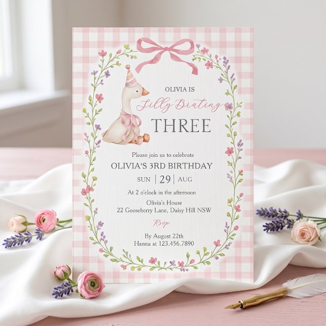 Silly-Brating Three Widflower Birthday Invitation (Creator Uploaded)