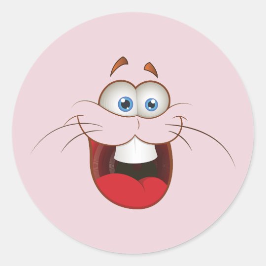 Silly Bunny Rabbit Face Easter Cartoon Classic Round Sticker Zazzle Co Uk Expressive eyes and mouth, smiling, crying and. zazzle