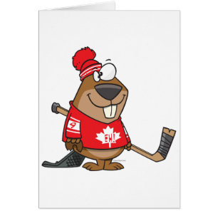 silly canadian hockey beaver cartoon