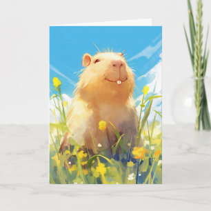 Silly Capybara Smile Card