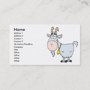 silly cartoon billy goat business card