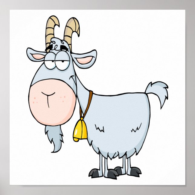 silly cartoon billy goat poster (Front)