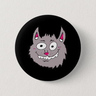Silly Cartoon Cat Face 6 Cm Round Badge