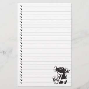 Silly Cartoon Dairy Cow Lined Pet Stationery