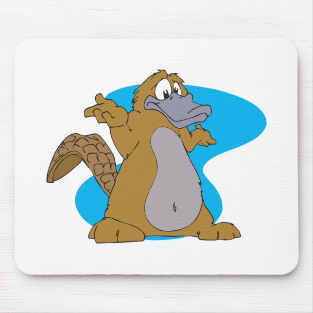 silly cartoon platypus mouse mat (Front)