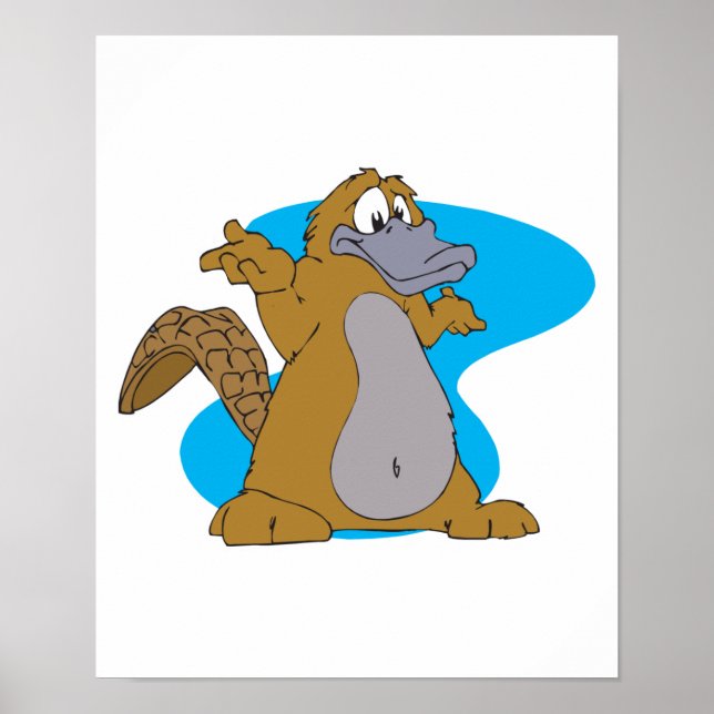 silly cartoon platypus poster (Front)