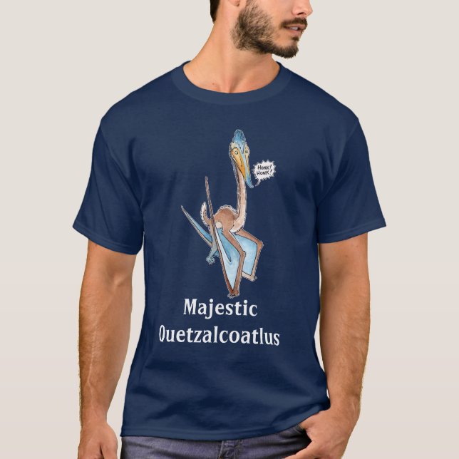 Silly Cartoon Quetzalcoatlus Pterosaur T-Shirt (Front)