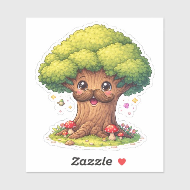 Silly cartoon tree Custom-Cut Vinyl Sticker (Sheet)