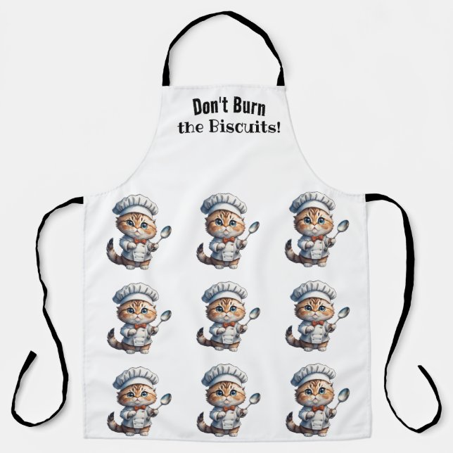 Silly Cat Chef All-Over Print Apron (Front)