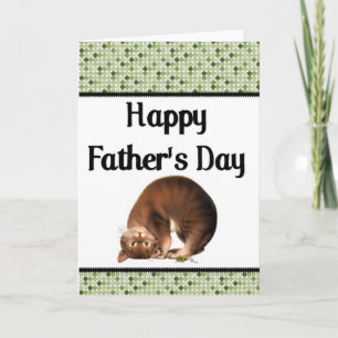 Silly Cat - Happy Father's Day Greeting Card