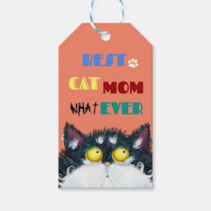 Silly Cat Mum Humour Design for Kitty Parents Gift Tags