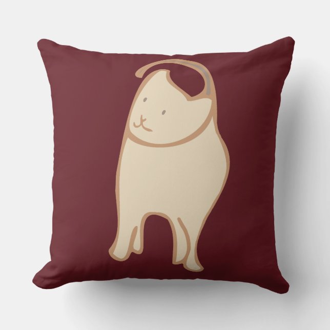 Silly Cat Throw Pillow (Front)
