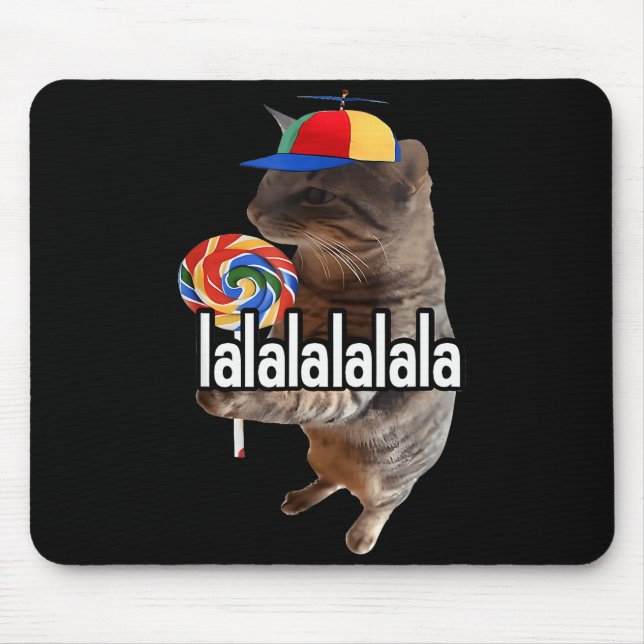 Silly Cat With Lollip Meme  Mouse Mat (Front)